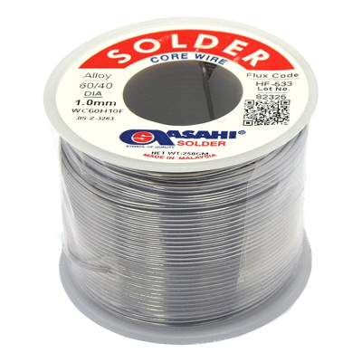 Припой (1 мм, 0.25 кг, Sn60/Pb40, HF533 флюс RMA) ASAHI 00-00000307