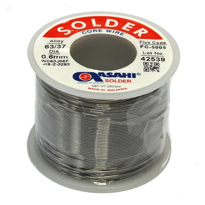 Припой (0.6 мм, 0.25 кг, Sn63/Pb37, FC5005 флюс RMA) ASAHI 00-00001434