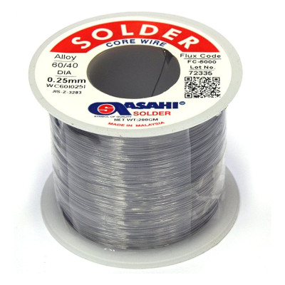 Припой (0.25 мм, 0.2 кг, Sn60/Pb40, FC5000 флюс RMA) ASAHI 00-00001179