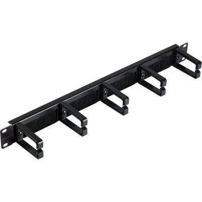 Органайзер NIKOMAX 19", 1U, кольца 53мм, пластиковые кольца, с щетками, черный, 2шт. NMC-OP530HB-1U-BK-2