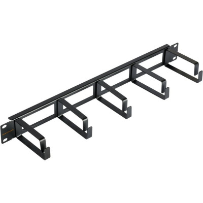 Органайзер NIKOMAX 19, 1U, кольца 80 мм, металлический, с отверстиями, черный, 2шт. NMC-OK800H-1U-BK-2