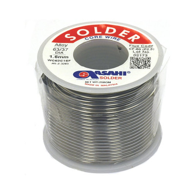 Припой (1.6 мм, 0.25 кг, Sn63/Pb37, СF60 флюс RA) ASAHI 00-00004404