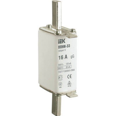 Плавкая вставка предохранителя IEK ППНИ-33 габарит 0 16А DPP20-016