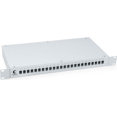 Кросс бокс Cabeus оптический, на 24 SC LC duplex, со сплайс пластиной и КДЗС, FO-19-24SC