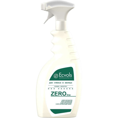 Гипоаллергенное средство для мытья стекол и зеркал Ecvols ZERO без запаха, 750 мл 00.00gl750