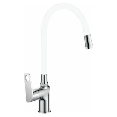 OUTE Смеситель для кухни с гибким изливом, из латуни, цвет белый T30293B