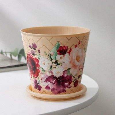 Горшок для цветов Доляна Гранди 0.8 л, бежевый 7306178