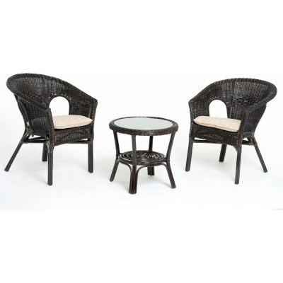 Комплект для отдыха Vinotti 2 кресла, стол 02/08 Темный Коньяк