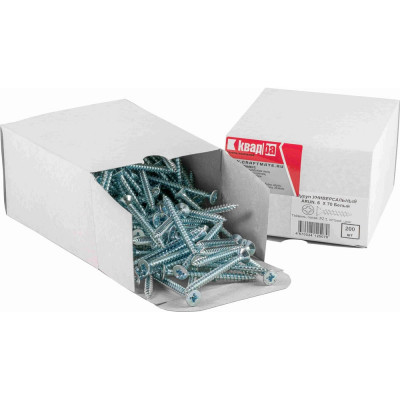 Универсальный саморез КВАДРА 6x70 белый, потайная голова, цинк, кор. 200 шт. 603070020011