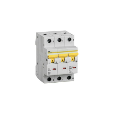 Автоматический выключатель IEK ВА47-60M 3Р 5А 6кА D MVA31-3-005-D