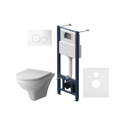 Инсталляция с клавишей, с подвесным унитазом AM.PM Pro L белый Gem FlashClean IS49001.901700