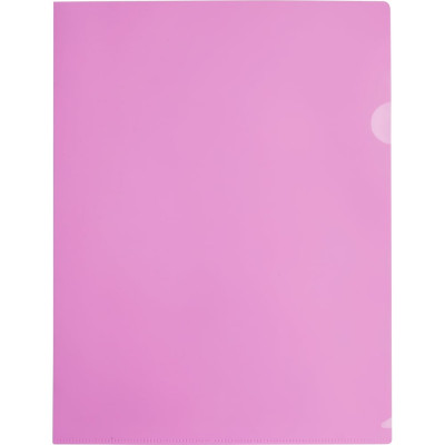 Папка-уголок БЮРОКРАТ Pastel -EPAST/PINK A4, пластик 0.18 мм, розовый, 20 шт 1481098