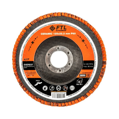 Круг лепестковый по нержавеющей стали Everest 29 (125x22.2 мм; P60) FTL 8689