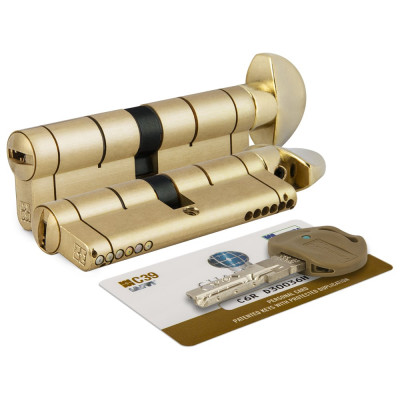 Цилиндровый механизм с вертушкой Mottura C39F363601RLC5 (72 мм/31+10+31), латунь (PVD) 44785