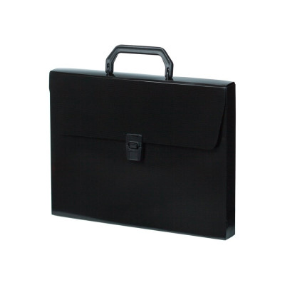 Портфель БЮРОКРАТ DeLuxe DLPP01BLCK 1 отделение, A4, пластик 0.7 мм, черный, 14 шт 1135778