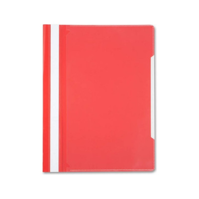 Папка-скоросшиватель БЮРОКРАТ PS20RED A4, прозрачный верхний лист, пластик, красный 816305