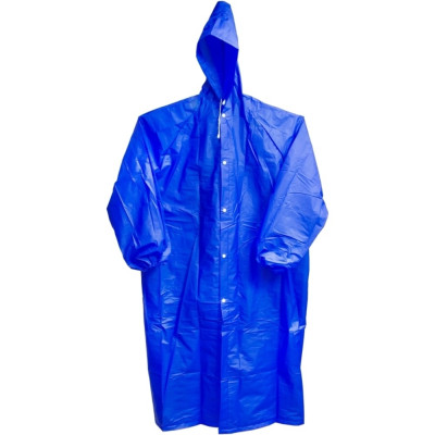 Дождевик-плащ на кнопках MasterProf, утяжка на капюшоне в мешочке, синий, PEVA ДС.071532