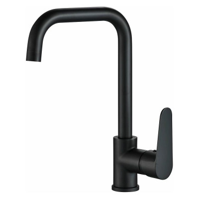 Смеситель для кухни OUTE  черный матовый, высота 320 мм, однорычажный, монтаж на одно отверстие, латунь T21013BH