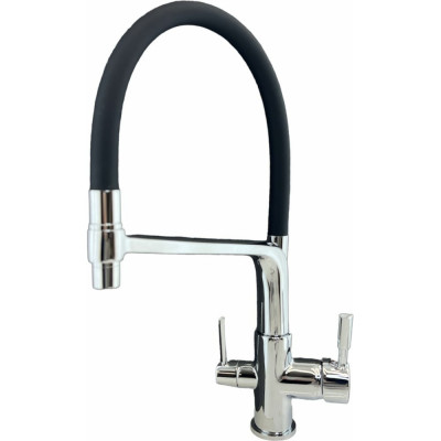 Смеситель для кухни OUTE с гибким изливом и дополнительным выводом под фильтр, хром T61303B
