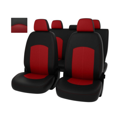 Чехлы PSV Оригинал для Kia K5 III 2020 черно-красная экокожа 135137