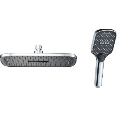 Комплект леек для душа OUTE душевая лейка и тропическая лейка из ABS-пластика, цвет хром/черный TH76T