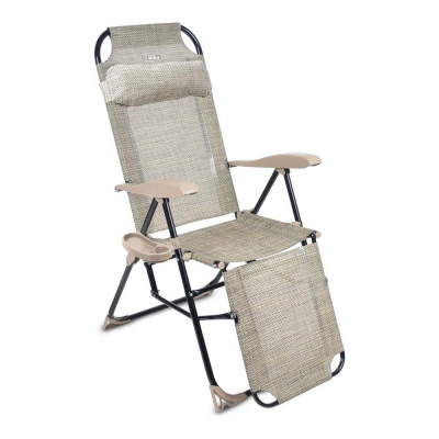 Складное кресло-шезлонг с подножкой Nika 3, КШ3 ротанг КШ3/3