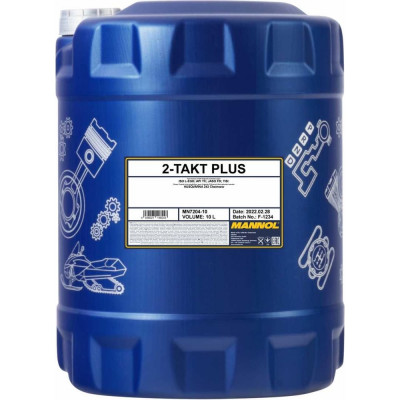 Полусинтетическое моторное масло 2T 2-TAKT PLUS 10 л MANNOL 720410