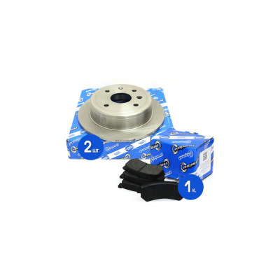 Диски тормозные 2 шт с колодками задние комплект для а/м Chevrolet Lacetti Riginal RGDF7381KIT
