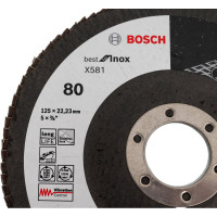 Круг лепестковый Best for Inox для УШМ (125х22.2 мм; P80) Bosch 2608608278