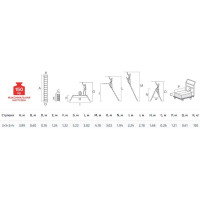 Профессиональная алюминиевая лестница-трансформер Новая Высота ПРОФ ширина 400 мм 604234