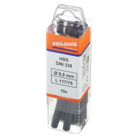 Спиральное сверло PROJAHN по металлу 8 мм, HSS, 5D, 118°, h8, DIN 338, Тип N ECO (упаковка 10шт) 10800