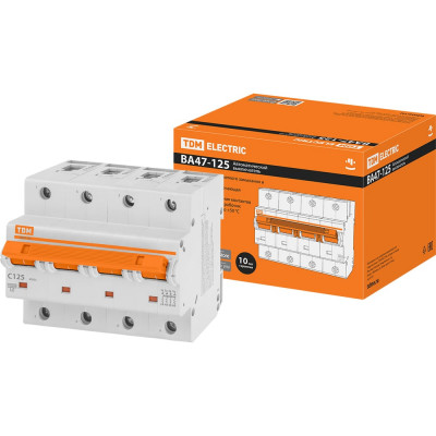 Автоматический выключатель TDM ELECTRIC ВА47-125 4Р 125А 15кА С SQ0208-0096