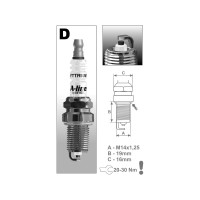 Свеча зажигания (1 шт; 16 мм) для ВАЗ-2101-2110; 2121 BRISK DR15YCY A-Line12-N