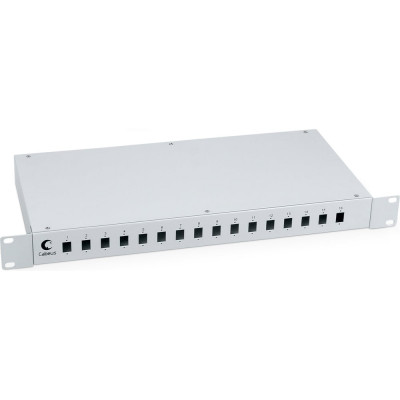 Кросс бокс Cabeus оптический, на 16 SC LC, duplex, со сплайс пластиной и КДЗС, FO-19-16SC