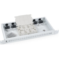 Кросс бокс Cabeus оптический, на 24 SC LC duplex, со сплайс пластиной и КДЗС, FO-19-24SC