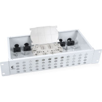 Кросс бокс Cabeus оптический, на 48 SC LC duplex, со сплайс пластиной и КДЗС, FO-19-48SC