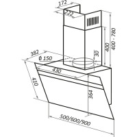 Кухонная вытяжка MAUNFELD  Medway 60 черный\вставка сатин