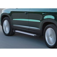Пороги на автомобиль Rival Bmw-Style круг для Volkswagen Tiguan I 2007-2017 г.в., 173 см, 2 шт., алюминий D173AL.5802.2