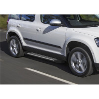 Пороги на автомобиль Rival Bmw-Style круг для Skoda Yeti 2009-2018 г.в., 173 см, 2 шт., алюминий D173AL.5101.1