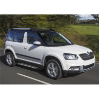 Пороги на автомобиль Rival Bmw-Style круг для Skoda Yeti 2009-2018 г.в., 173 см, 2 шт., алюминий D173AL.5101.1