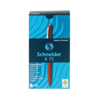 Набор ручек шариковых автоматических Schneider, 50 шт. в упаковке, K15 синяя, корпус красный, 1,0 мм 130822