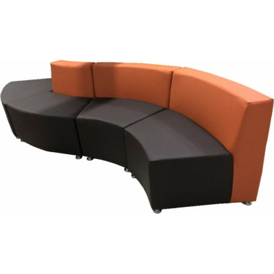 Диван Мягкий офис Дуга к.1 четырехместный оранжево-шоколадный ДГ401ОРШК