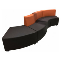 Диван Мягкий офис Дуга к.1 четырехместный оранжево-шоколадный ДГ401ОРШК