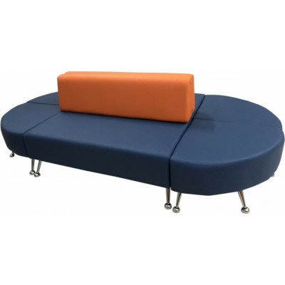 Модульный диван Мягкий офис Вайт 6 секций оранжево-синий ВТ2301ОРСН