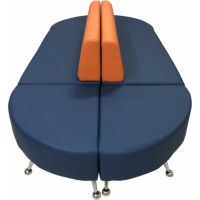 Модульный диван Мягкий офис Вайт 6 секций оранжево-синий ВТ2301ОРСН