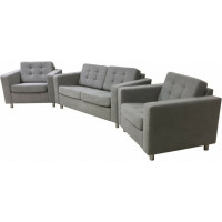 Комплект Мягкий офис Офис Классик с механизмом Люкс капровелюр BHRYA-16 серый КОМОК5BHRYAСР_MH