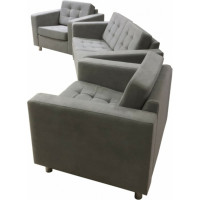 Комплект Мягкий офис Офис Классик с механизмом Люкс капровелюр BHRYA-16 серый КОМОК5BHRYAСР_MH