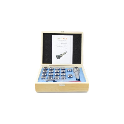 Патрон цанговый КМ4 с комплектом цанг 3-20 18шт ER32 Beltools ri.263.71
