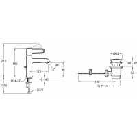 Смеситель для раковины JACOB DELAFON корпус черный, ручка черная 00000087527 E21028-BL-BL