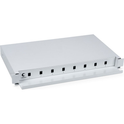 Кросс бокс Cabeus оптический, на 8 SC LC duplex, со сплайс пластиной, выдвижной, ODF-19-8-SC